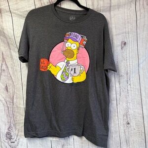 The Simpsons Homer Simpson’s Gray T-Shirt with Graphic Print Large